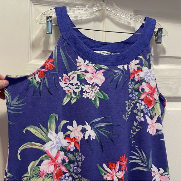 Tommy Bahama Marina Marine Floral Dress Purple Sundress Pockets Size XL - Picture 5 of 7